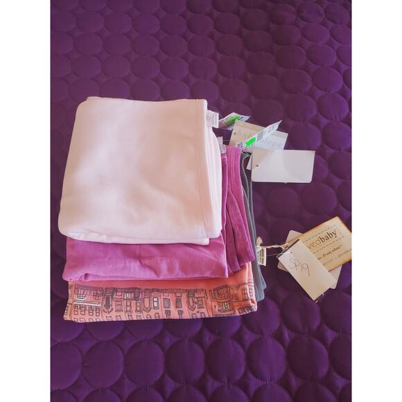 Lot of 3 Brand New Unisex Newborn Cotton Baby Cloth Blankets Multicolor One Size - Picture 1 of 7
